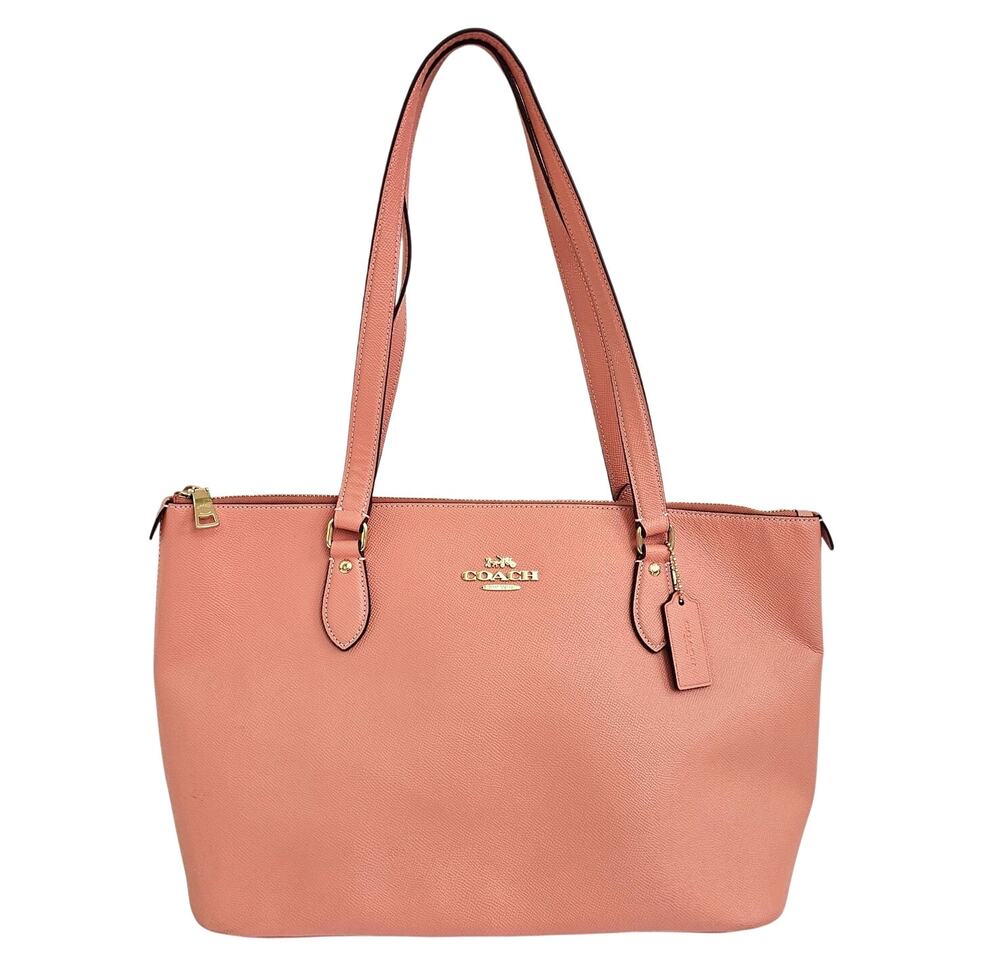 Coach Gallery Tote Bag Light Coral Pink Leather Work Travel Laptop Purse CH285